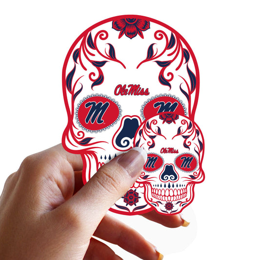 Ole Miss Rebels - 5 Sugar Skull Logo Minis (Mixed Sizes) - Official NCAA - Reusable Vinyl Decals