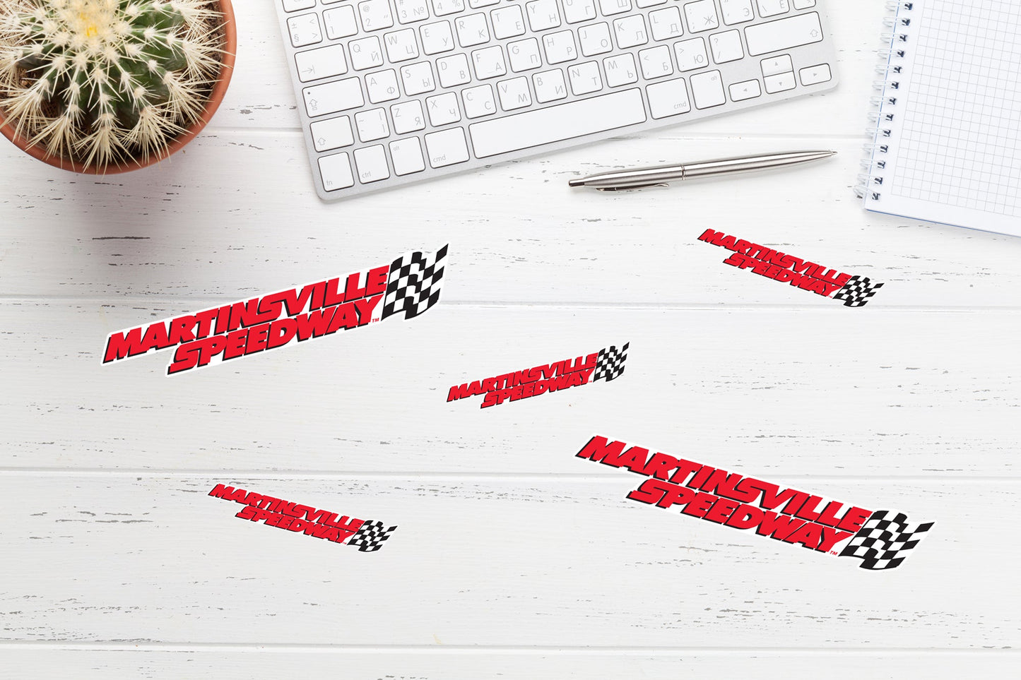 Martinsville Speedway - 5 Logo Minis (Mixed Sizes) - Official NASCAR - Reusable Vinyl Decals