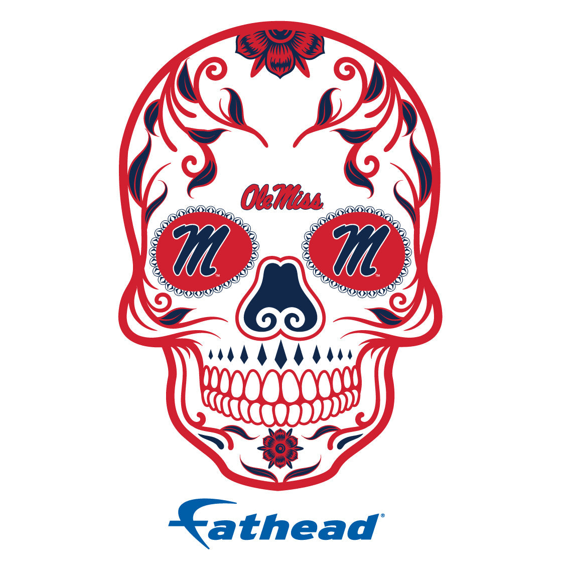 Ole Miss Rebels - 5 Sugar Skull Logo Minis (Mixed Sizes) - Official NCAA - Reusable Vinyl Decals