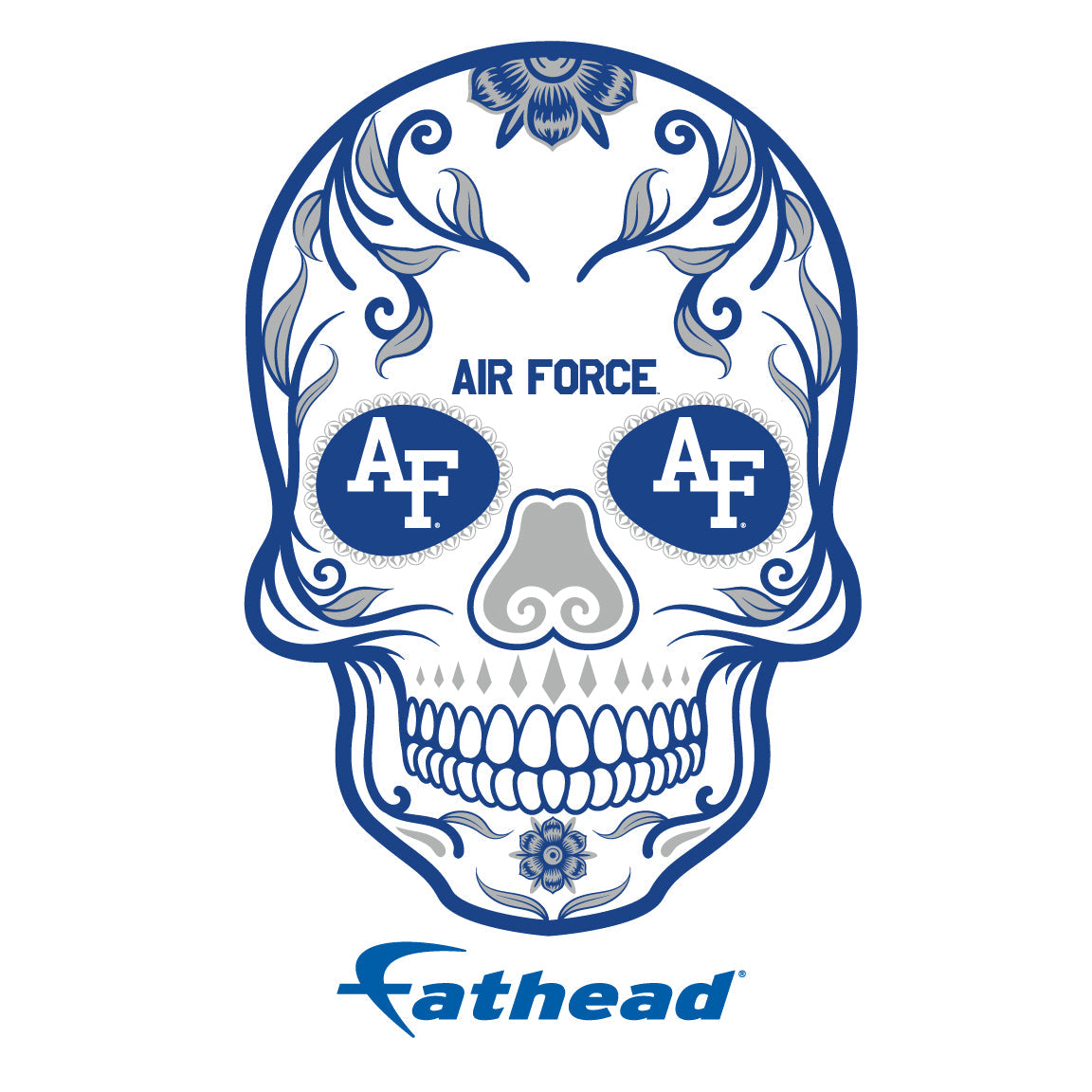 Air Force Falcons - 5 Sugar Skull Logo Minis (Mixed Sizes) - Official NCAA - Reusable Vinyl Decals