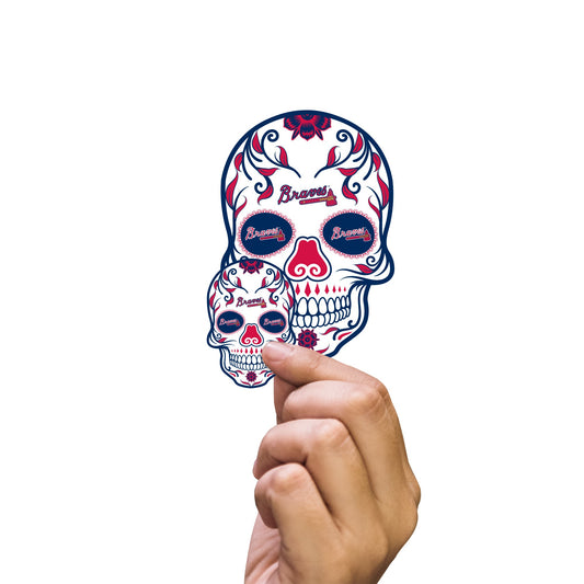 Atlanta Braves - 5 Sugar Skull Logo Minis (Mixed Sizes) - Official MLB - Reusable Vinyl Decals