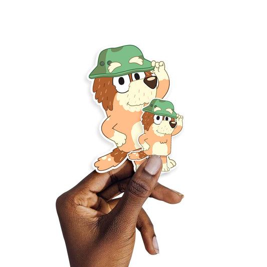 Bluey - 5 Character Minis (Mixed Sizes) - Official BBC - Grandad - Reusable Vinyl Decals