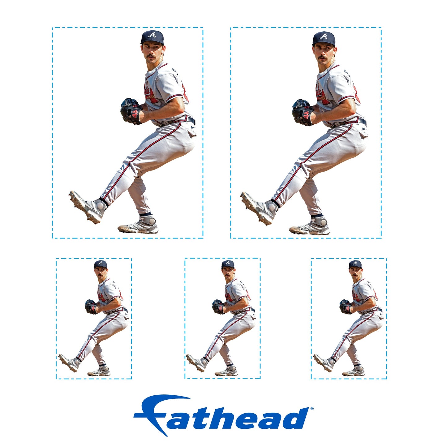 Spencer Strider - 5 Minis (Mixed Sizes) - Official MLB - Atlanta Braves - Reusable Vinyl Decals