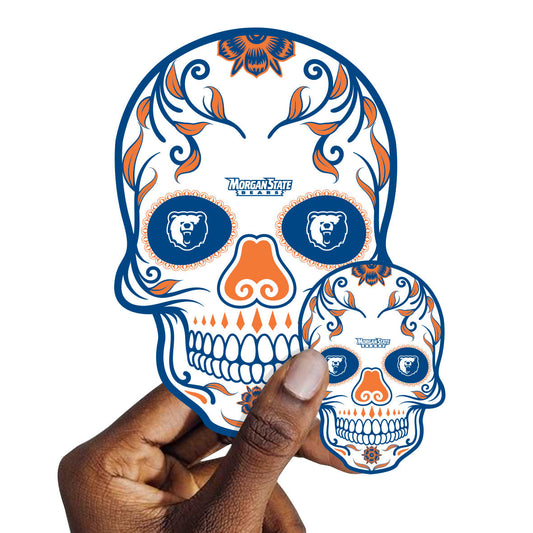 Morgan State Bears - 5 Sugar Skull Logo Minis (Mixed Sizes) - Official NCAA - Reusable Vinyl Decals