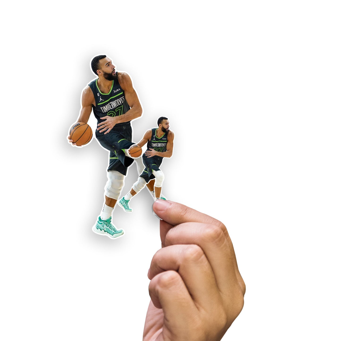 Rudy Gobert - 5 Minis (Mixed Sizes) - Official NBA - Minnesota Timberwolves - Reusable Vinyl Decals