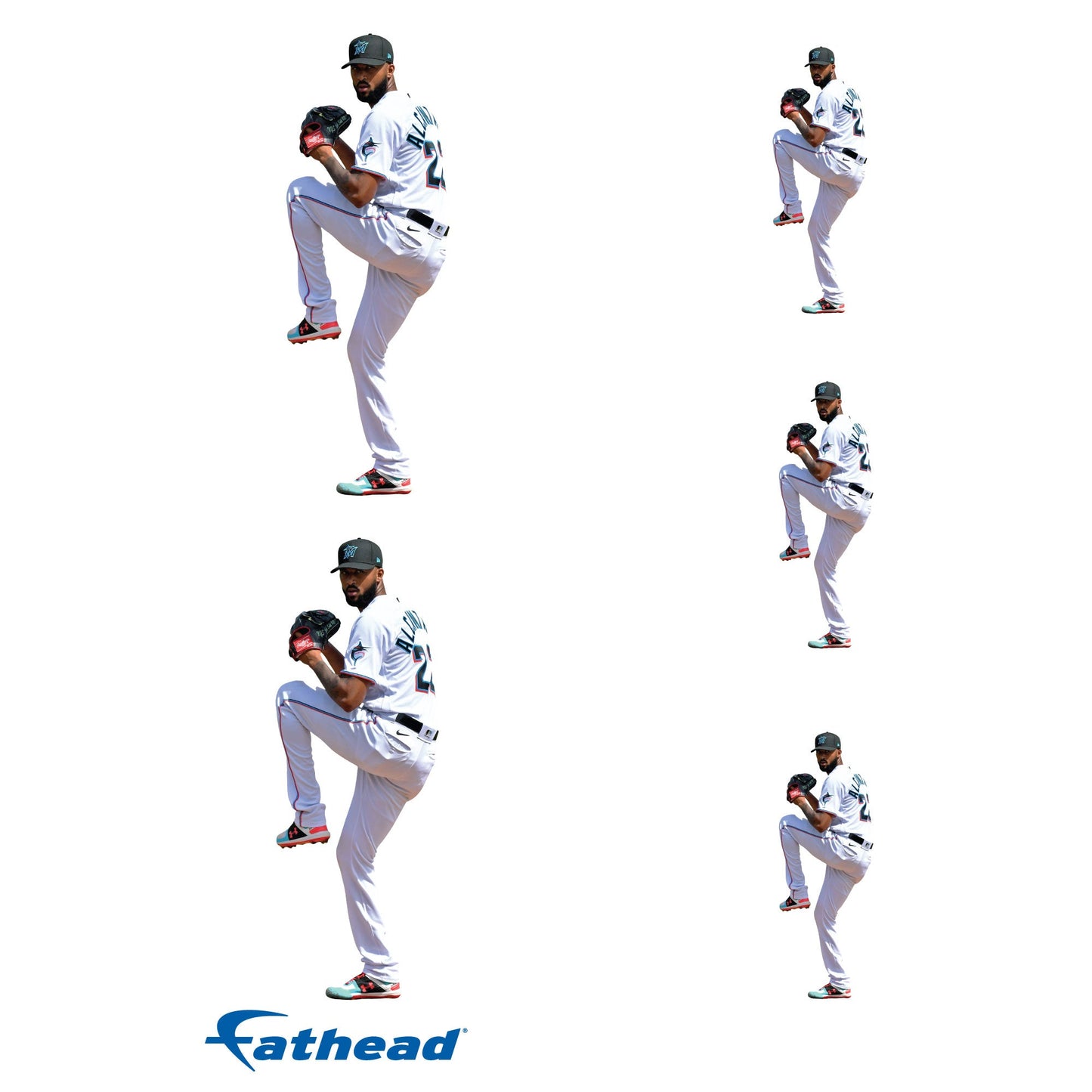 Sandy Alcantara - 5 Player Minis (Mixed Sizes) - Official MLB - Miami Marlins - Reusable Vinyl Decals
