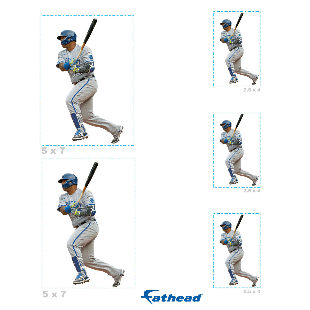 Salvador Perez - 5 Player Minis (Mixed Sizes) - Official MLB - Kansas City Royals - Reusable Vinyl Decals