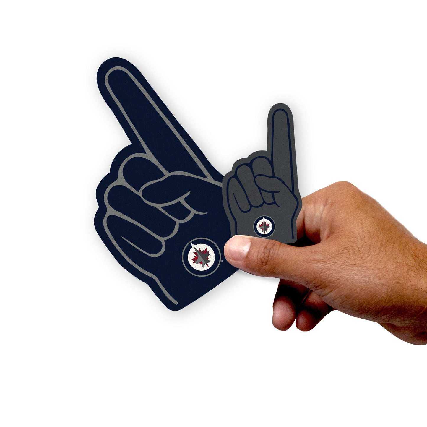 Winnipeg Jets - 4 Foam Finger Minis (Mixed Sizes) - Official NHL - Reusable Vinyl Decals