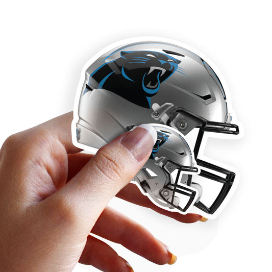 Carolina Panthers - 5 Helmet Minis (Mixed Sizes) - Official NFL - Reusable Vinyl Decals