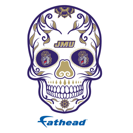 James Madison Dukes - 5 Sugar Skull Logo Minis (Mixed Sizes) - Official NCAA - Reusable Vinyl Decals