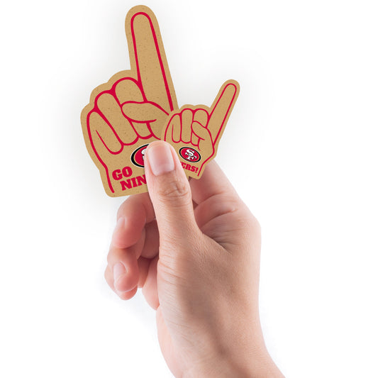 San Francisco 49ers - 4 Foam Finger Minis (Mixed Sizes) - Official NFL - Reusable Vinyl Decals