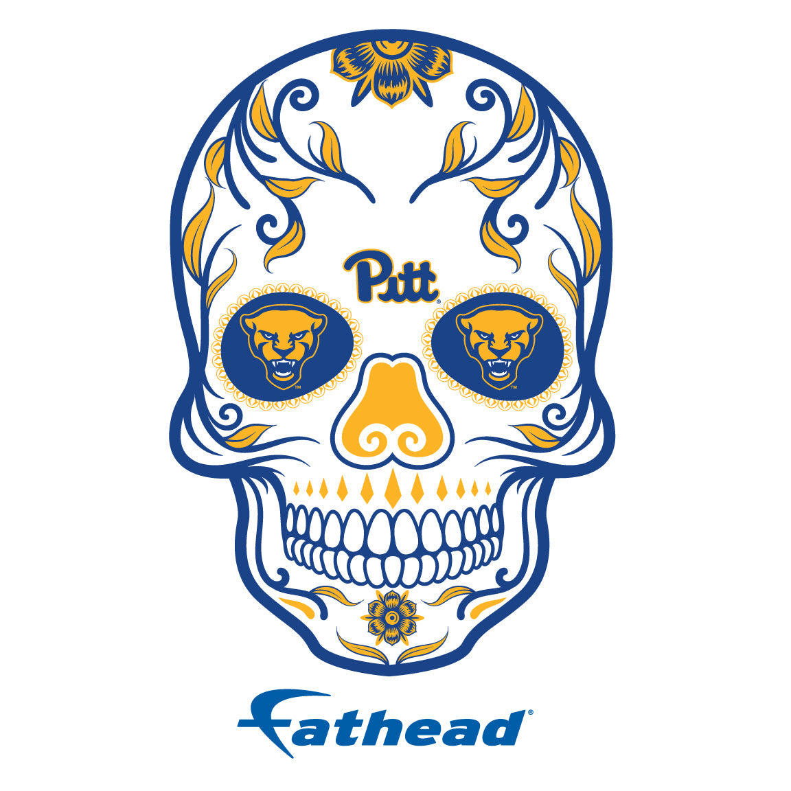 Pittsburgh Panthers - 5 Sugar Skull Logo Minis (Mixed Sizes) - Official NCAA - Reusable Vinyl Decals
