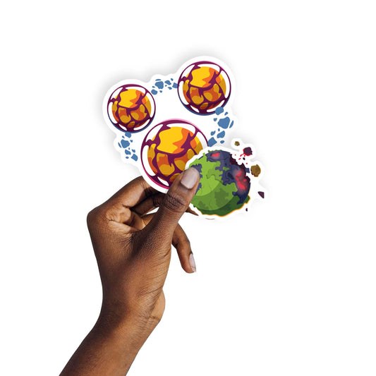 Sheet of 5 -Planets:  Colored Planets vol 1 Minis        -   Removable    Adhesive Decal