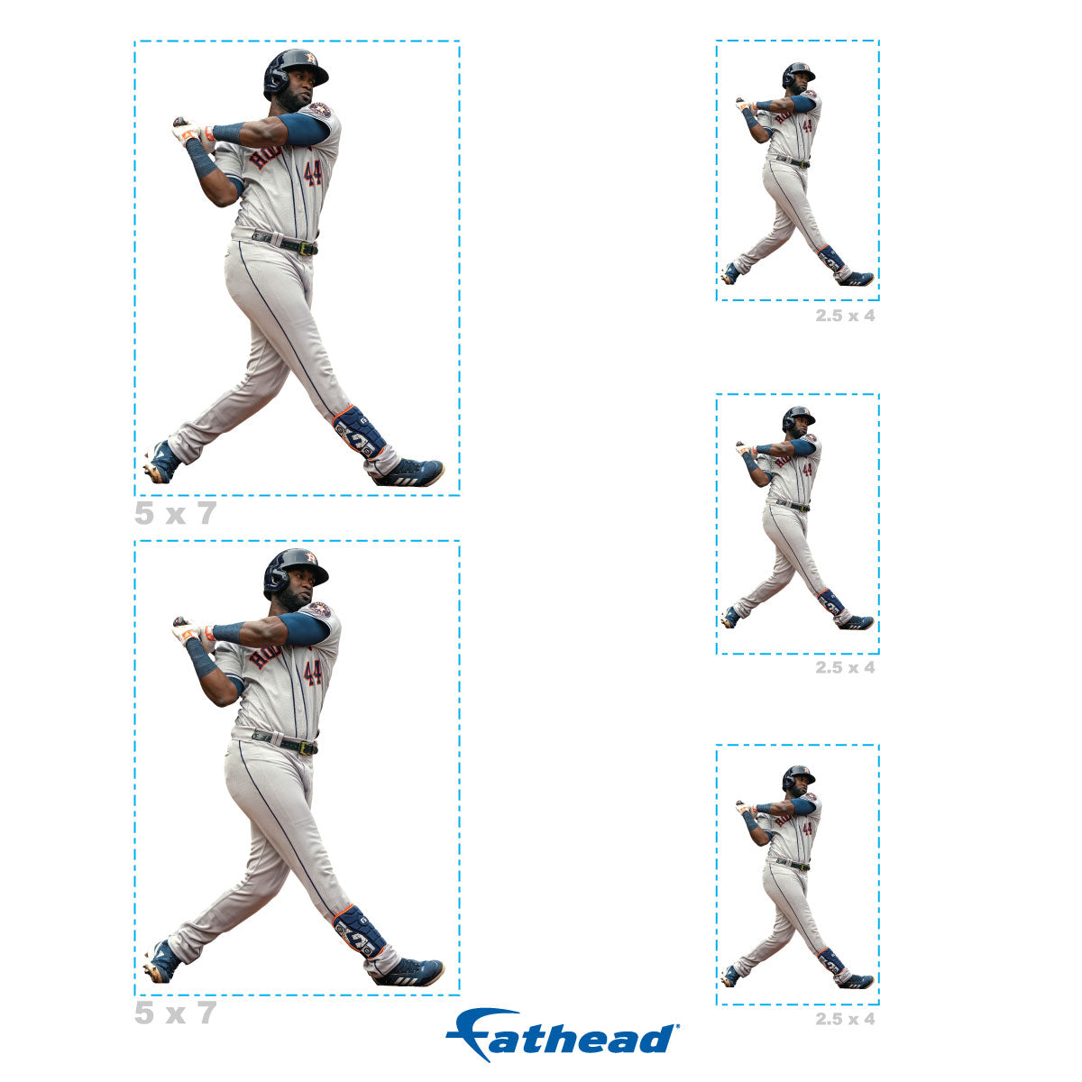 Yordan Alvarez - 5 Player Minis (Mixed Sizes) - Official MLB - Houston Astros - Reusable Vinyl Decals