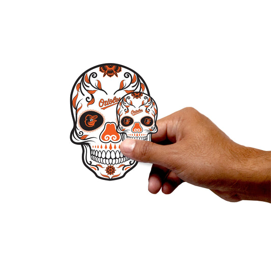 Baltimore Orioles - 5 Sugar Skull Logo Minis (Mixed Sizes) - Official MLB - Reusable Vinyl Decals