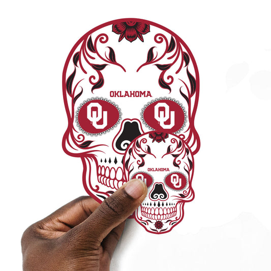 Oklahoma Sooners - 5 Sugar Skull Logo Minis (Mixed Sizes) - Official NCAA - Reusable Vinyl Decals