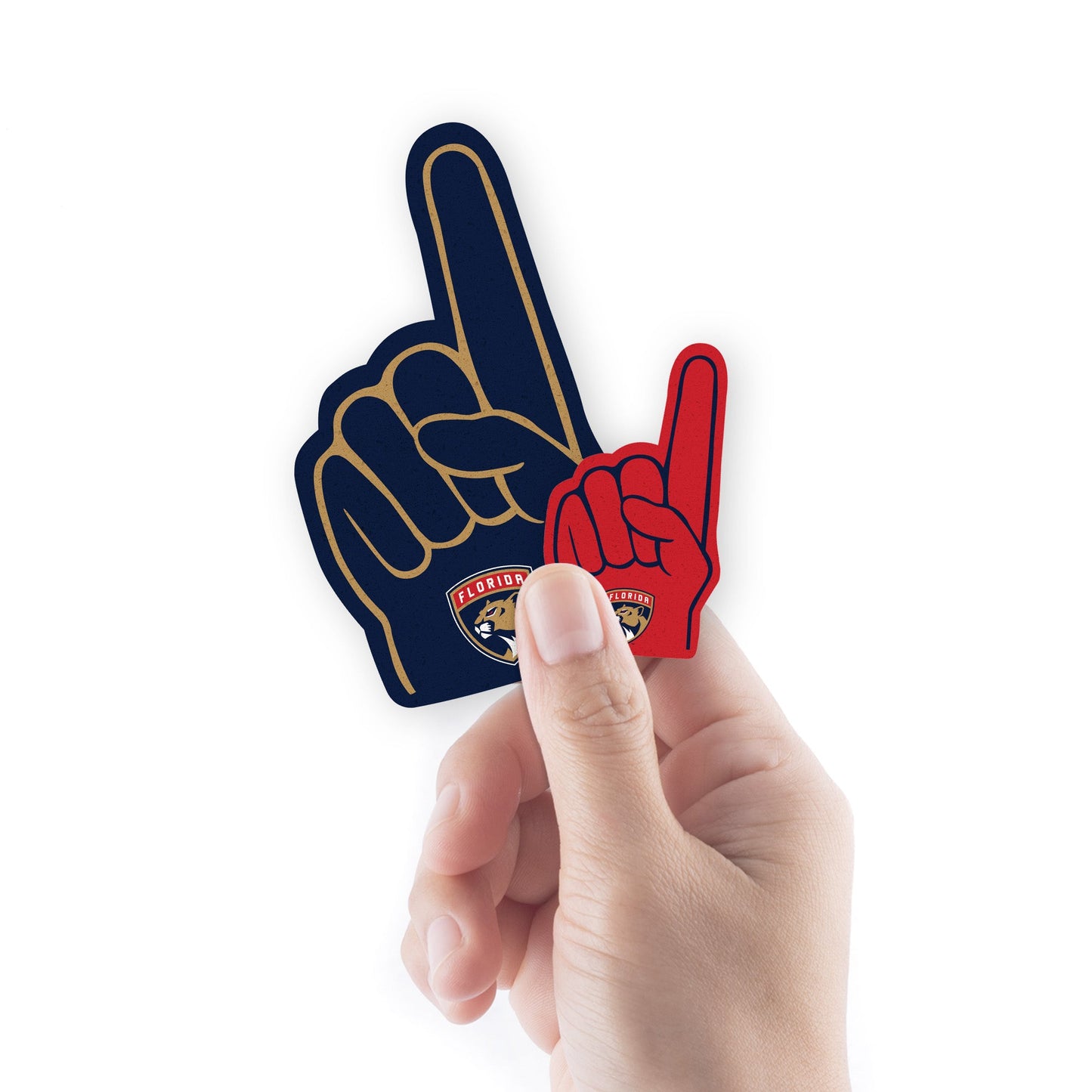 Florida Panthers - 5 Foam Finger Minis (Mixed Sizes) - Official NHL - Reusable Vinyl Decals