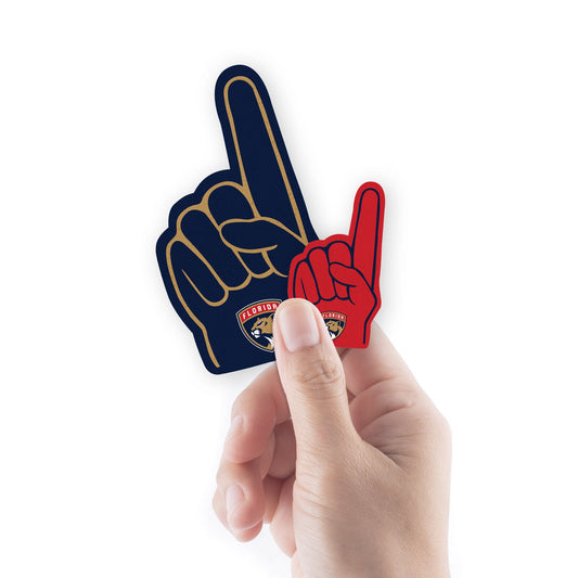 Florida Panthers - 5 Foam Finger Minis (Mixed Sizes) - Official NHL - Reusable Vinyl Decals
