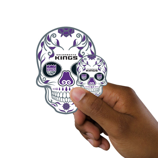 Sacramento Kings - 5 Sugar Skull Logo Minis (Mixed Sizes) - Official NBA - Reusable Vinyl Decals