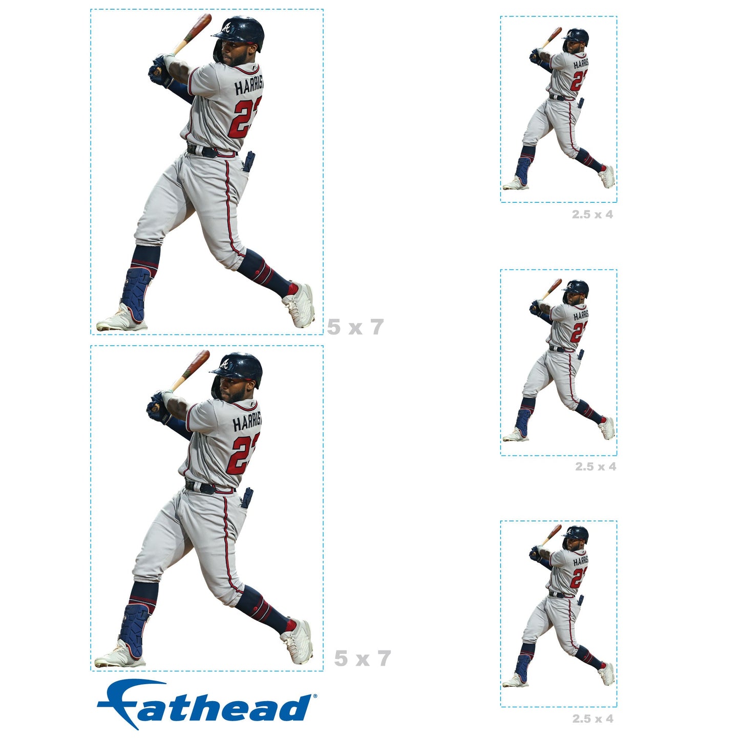 Michael Harris II - 5 Player Minis (Mixed Sizes) - Official MLB - Atlanta Braves - Reusable Vinyl Decals