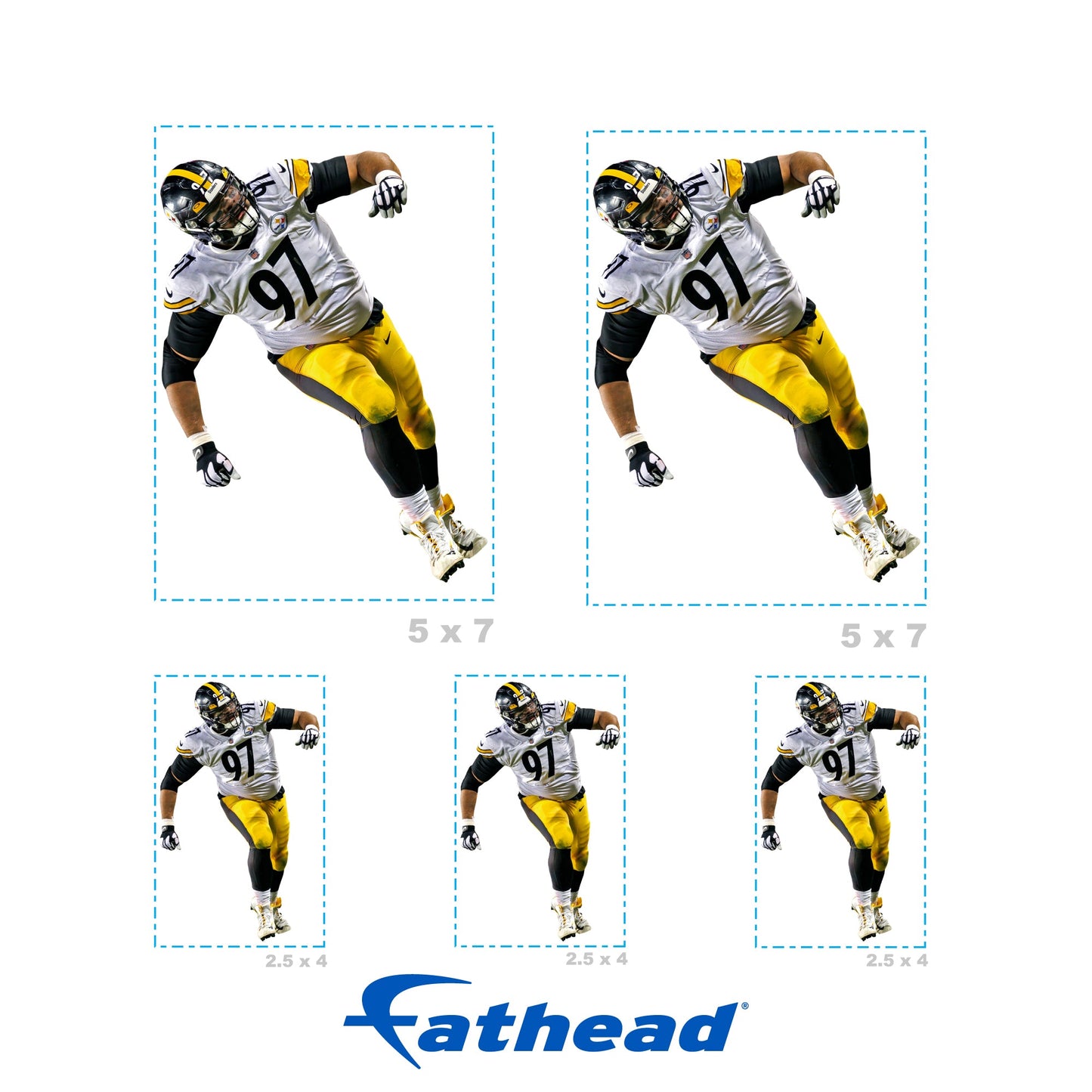 Cameron Heyward - 5 Minis (Mixed Sizes) - Official NFL - Pittsburgh Steelers - Reusable Vinyl Decals