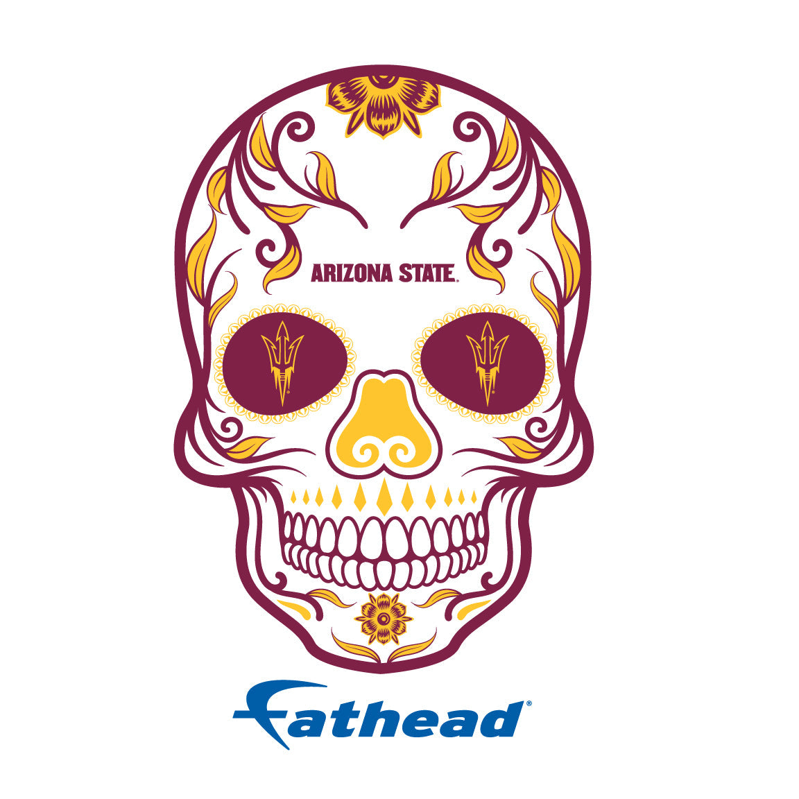 Arizona State Sun Devils - 5 Sugar Skull Logo Minis (Mixed Sizes) - Official NCAA - Reusable Vinyl Decals