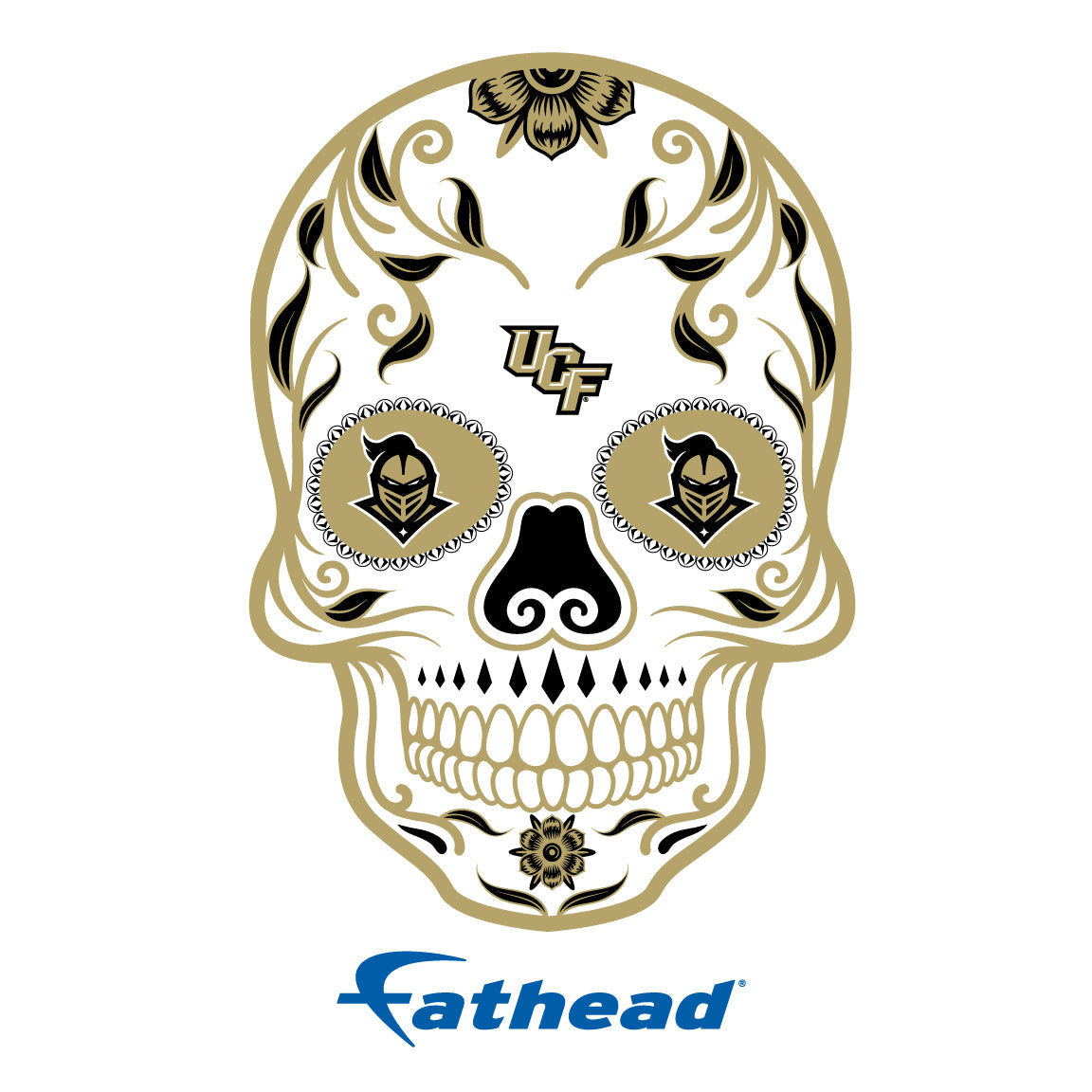 UCF Knights - 5 Sugar Skull Logo Minis (Mixed Sizes) - Official NCAA - Reusable Vinyl Decals