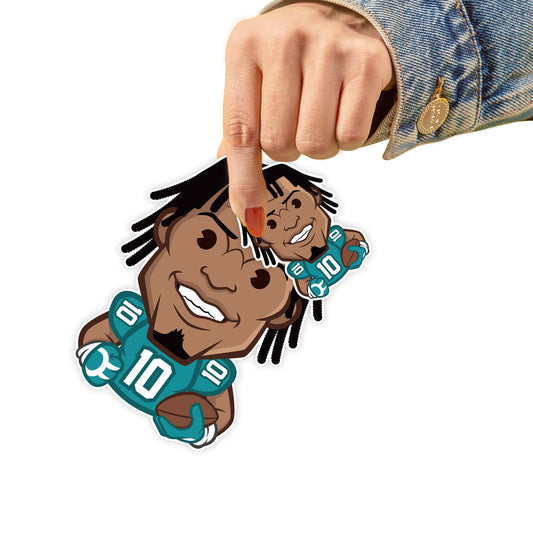 Tyreek Hill - 5 Emoji Minis (Mixed Sizes) - Official NFLPA - Miami Dolphins - Reusable Vinyl Decals
