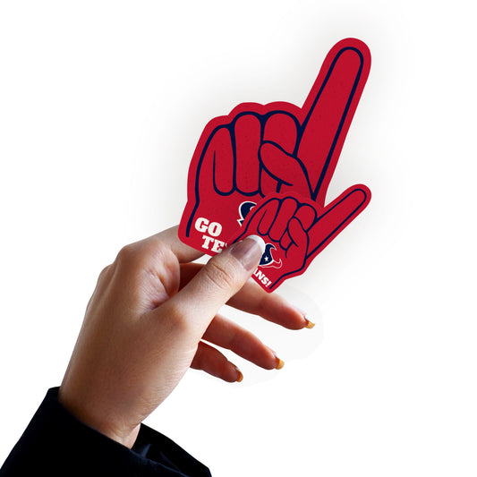 Houston Texans - 4 Foam Finger Minis (Mixed Sizes) - Official NFL - Reusable Vinyl Decals