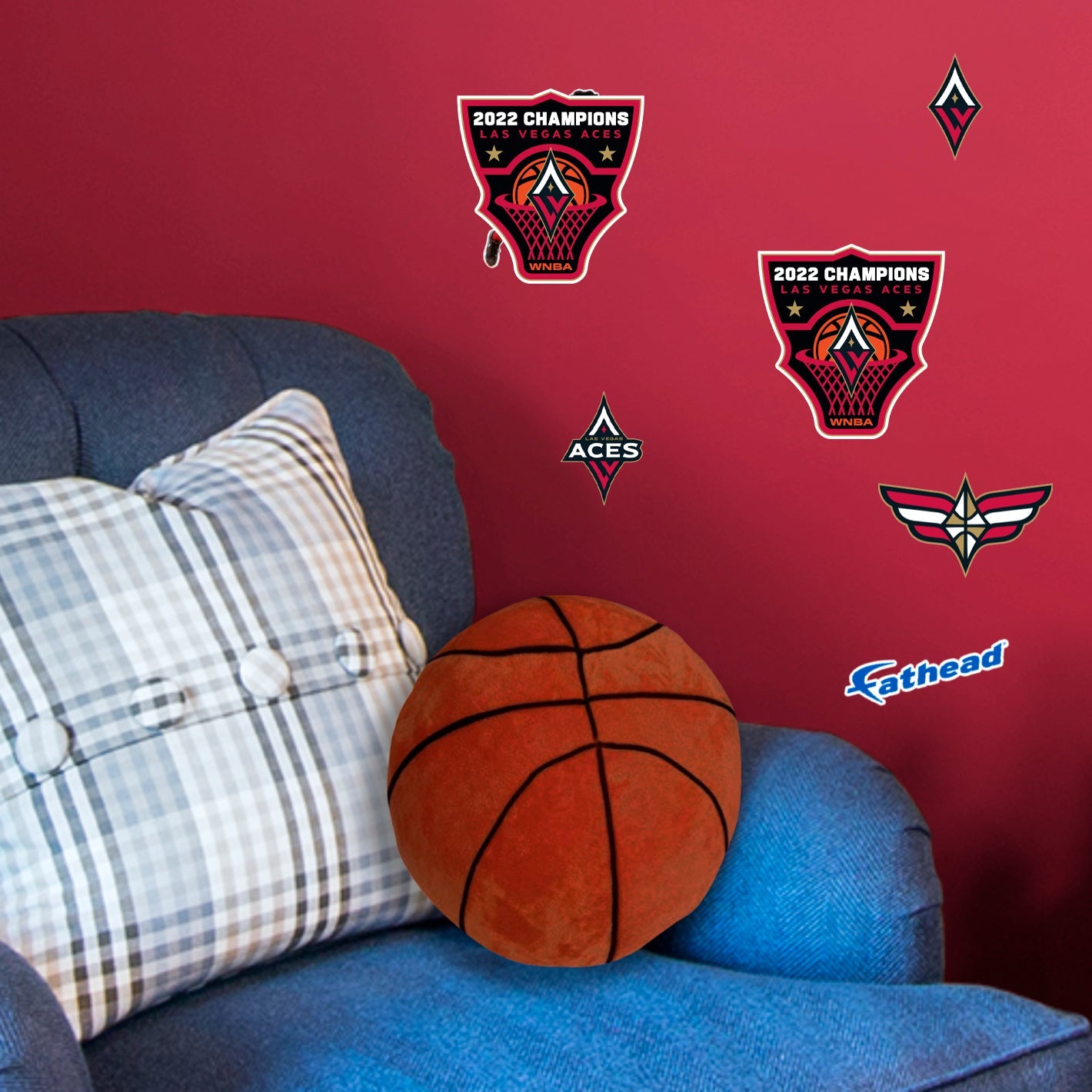 Las Vegas Aces - 5 Logo Minis (Mixed Sizes) - Official WNBA - 2022 Champions - Reusable Vinyl Decals