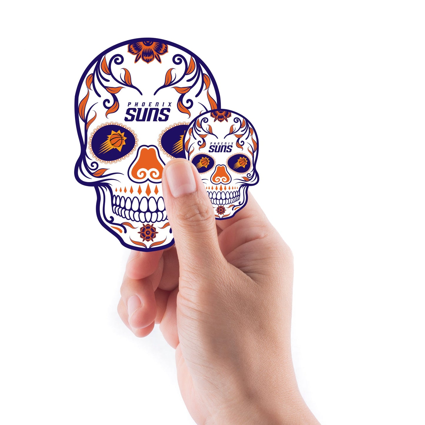 Phoenix Suns - 5 Sugar Skull Logo Minis (Mixed Sizes) - Official NBA - Reusable Vinyl Decals