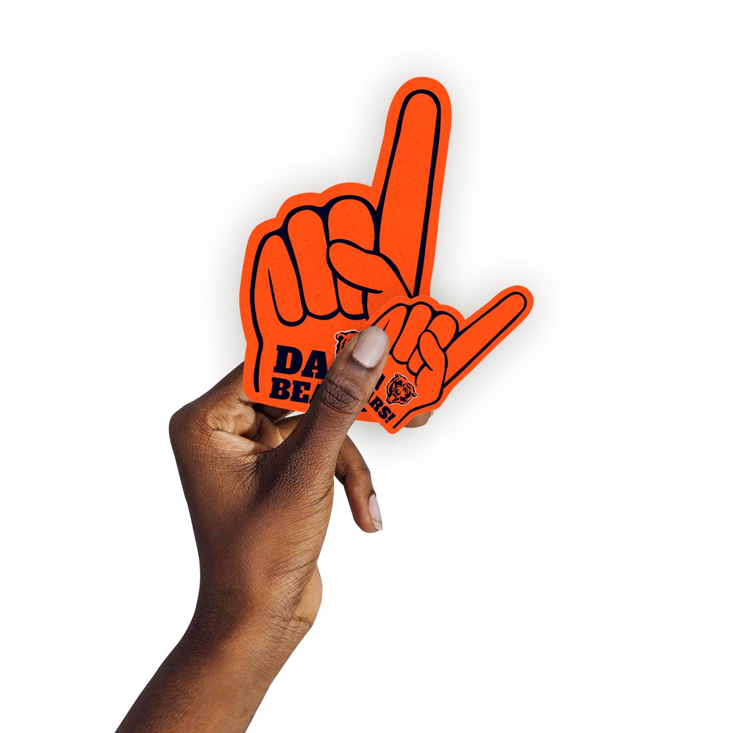 Chicago Bears - 5 Foam Finger Minis (Mixed Sizes) - Official NFL - Reusable Vinyl Decals