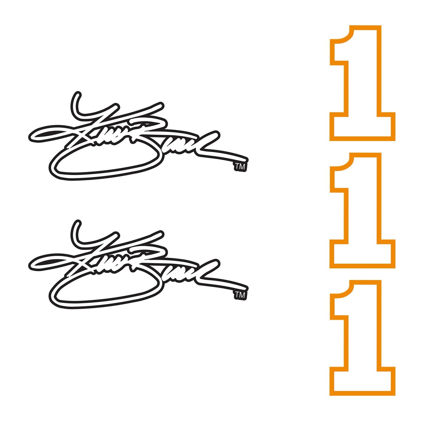 Kurt Busch - 5 Logo Minis (Mixed Sizes) - Official NASCAR - Reusable Vinyl Decals