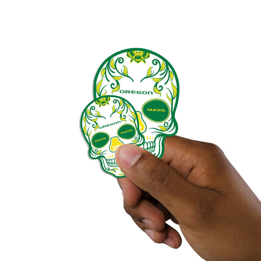 Oregon Ducks - 5 Sugar Skull Logo Minis (Mixed Sizes) - Official NCAA - Reusable Vinyl Decals