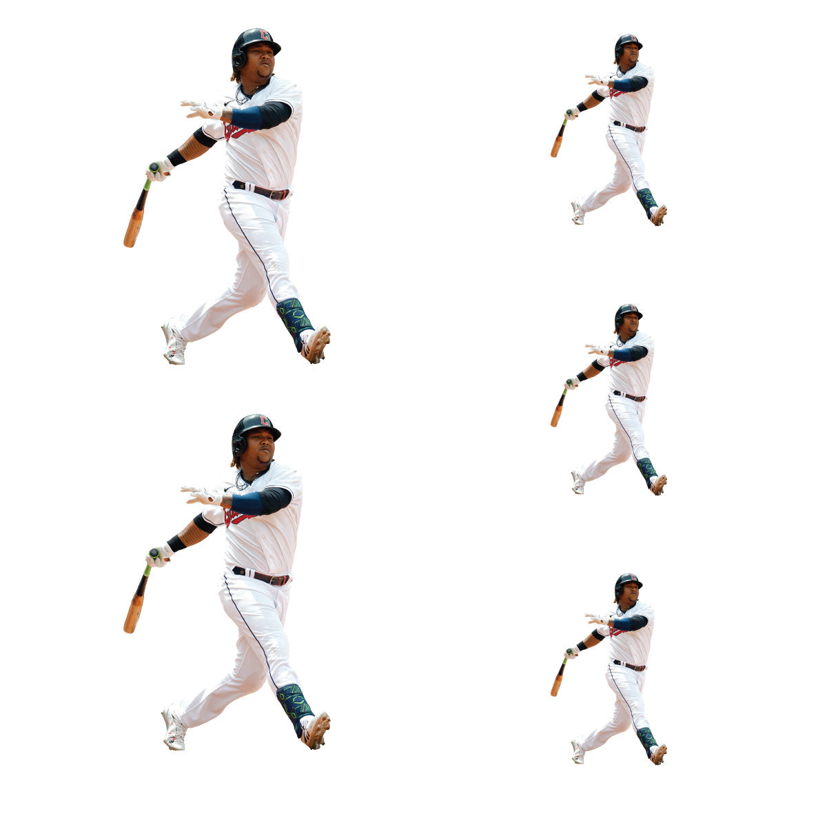 José Ramírez - 5 Player Minis (Mixed Sizes) - Official MLB - Cleveland Guardians - Reusable Vinyl Decals