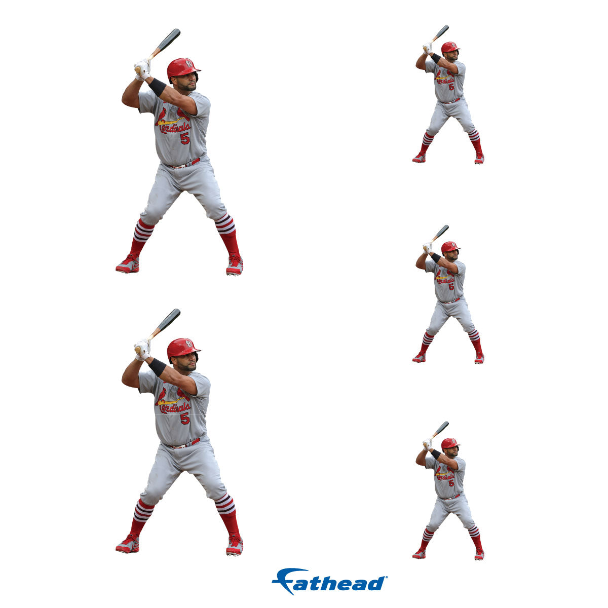 Albert Pujols - 5 Player Minis (Mixed Sizes) - Official MLB - St. Louis Cardinals - Reusable Vinyl Decals