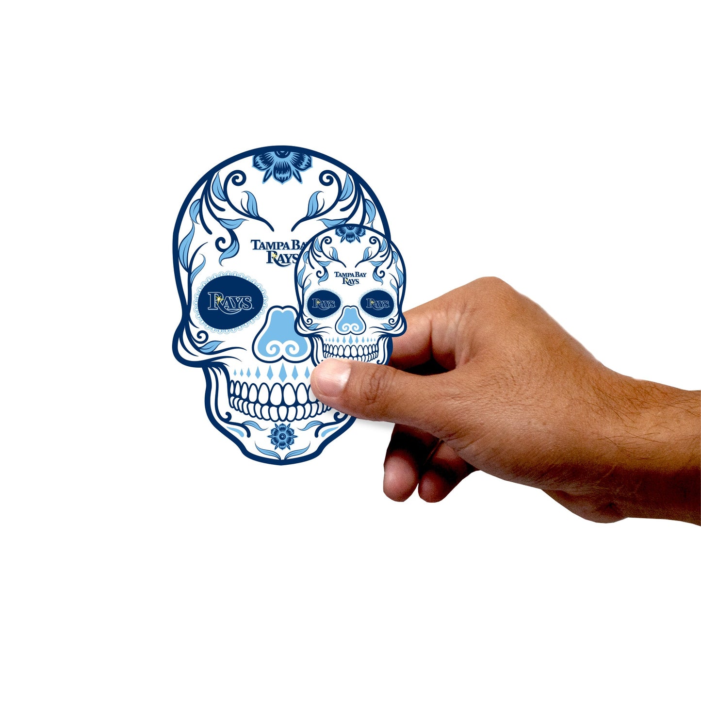 Tampa Bay Rays - 5 Sugar Skull Logo Minis (Mixed Sizes) - Official MLB - Reusable Vinyl Decals