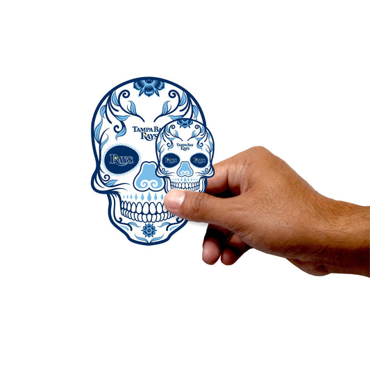 Tampa Bay Rays - 5 Sugar Skull Logo Minis (Mixed Sizes) - Official MLB - Reusable Vinyl Decals