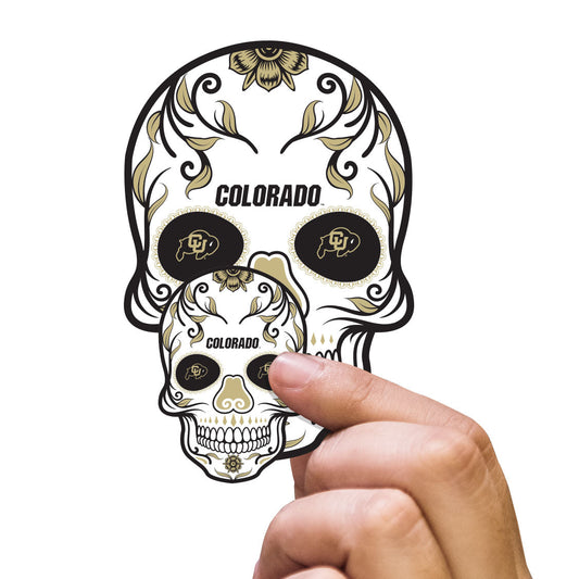 Colorado Buffaloes - 5 Sugar Skull Logo Minis (Mixed Sizes) - Official NCAA - Reusable Vinyl Decals