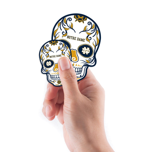 Notre Dame Fighting Irish - 5 Sugar Skull Logo Minis (Mixed Sizes) - Official NCAA - Reusable Vinyl Decals