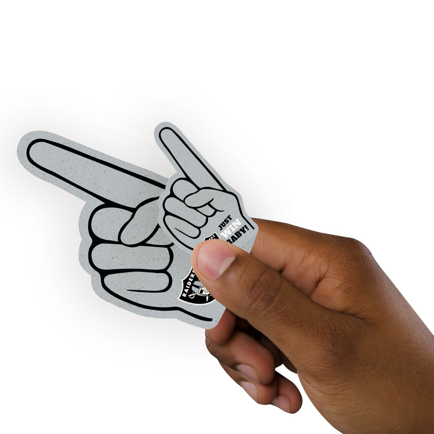 Las Vegas Raiders - 4 Foam Finger Minis (Mixed Sizes) - Official NFL - Reusable Vinyl Decals