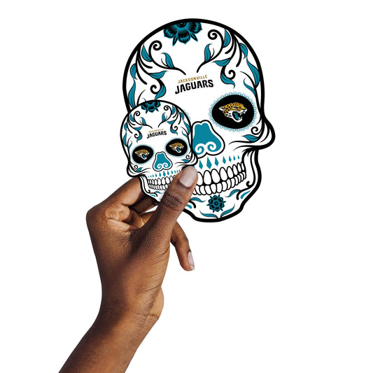 Jacksonville Jaguars - 5 Skull Minis (Mixed Sizes) - Official NFL - Reusable Vinyl Decals