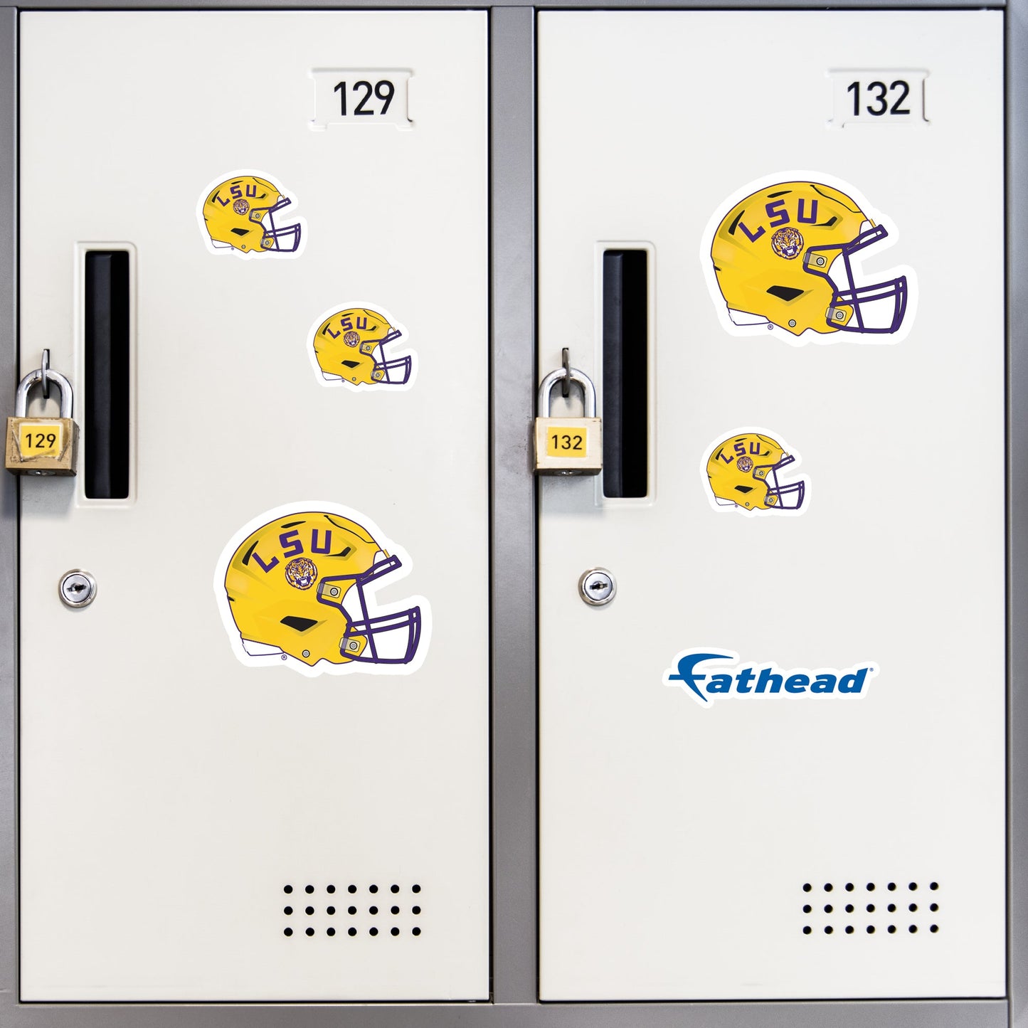 LSU Tigers - 5 Helmet Minis (Mixed Sizes) - Official NCAA - Reusable Vinyl Decals