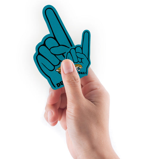 Jacksonville Jaguars - 4 Foam Finger Minis (Mixed Sizes) - Official NFL - Reusable Vinyl Decals