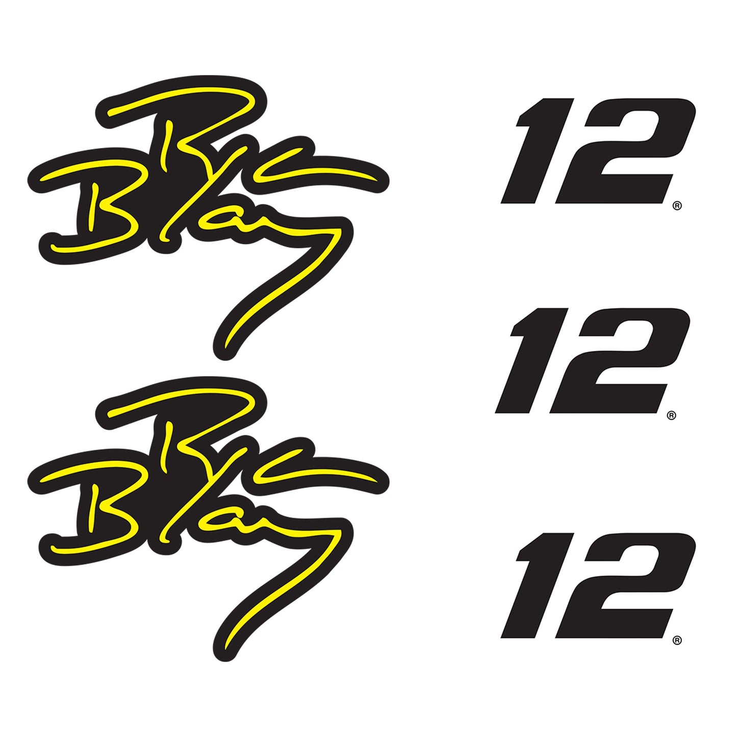 Ryan Blaney - 5 Logo Minis (Mixed Sizes) - Official NASCAR - Reusable Vinyl Decals