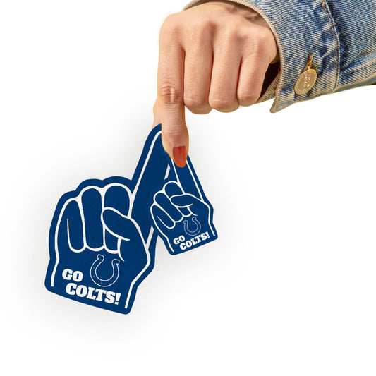 Indianapolis Colts - 4 Foam Finger Minis (Mixed Sizes) - Official NFL - Reusable Vinyl Decals