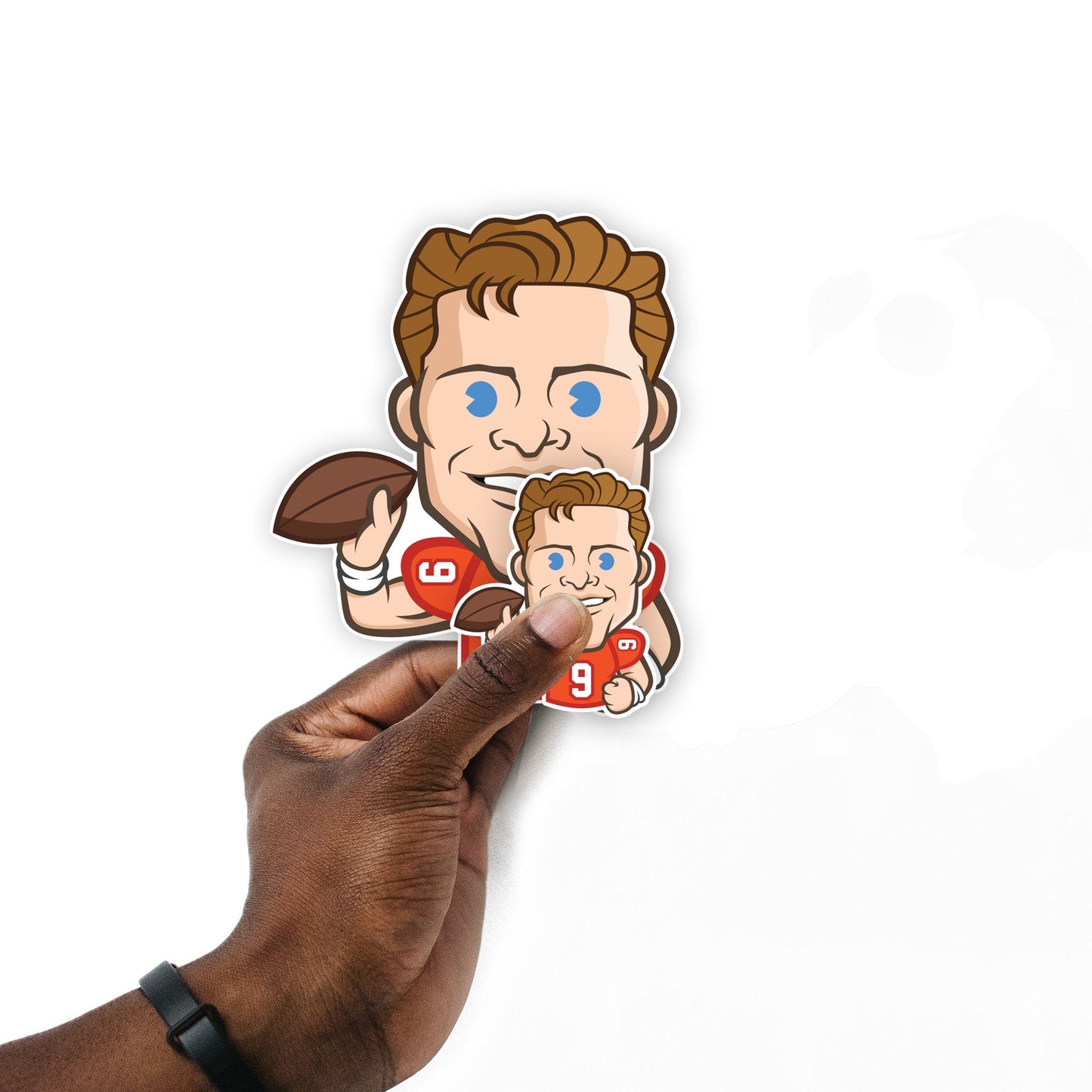 Joe Burrow - 5 Emoji Minis (Mixed Sizes) - Official NFLPA - Cincinnati Bengals - Reusable Vinyl Decals