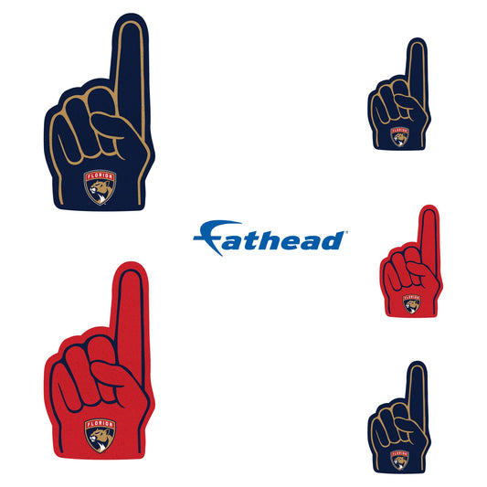 Florida Panthers - 5 Foam Finger Minis (Mixed Sizes) - Official NHL - Reusable Vinyl Decals