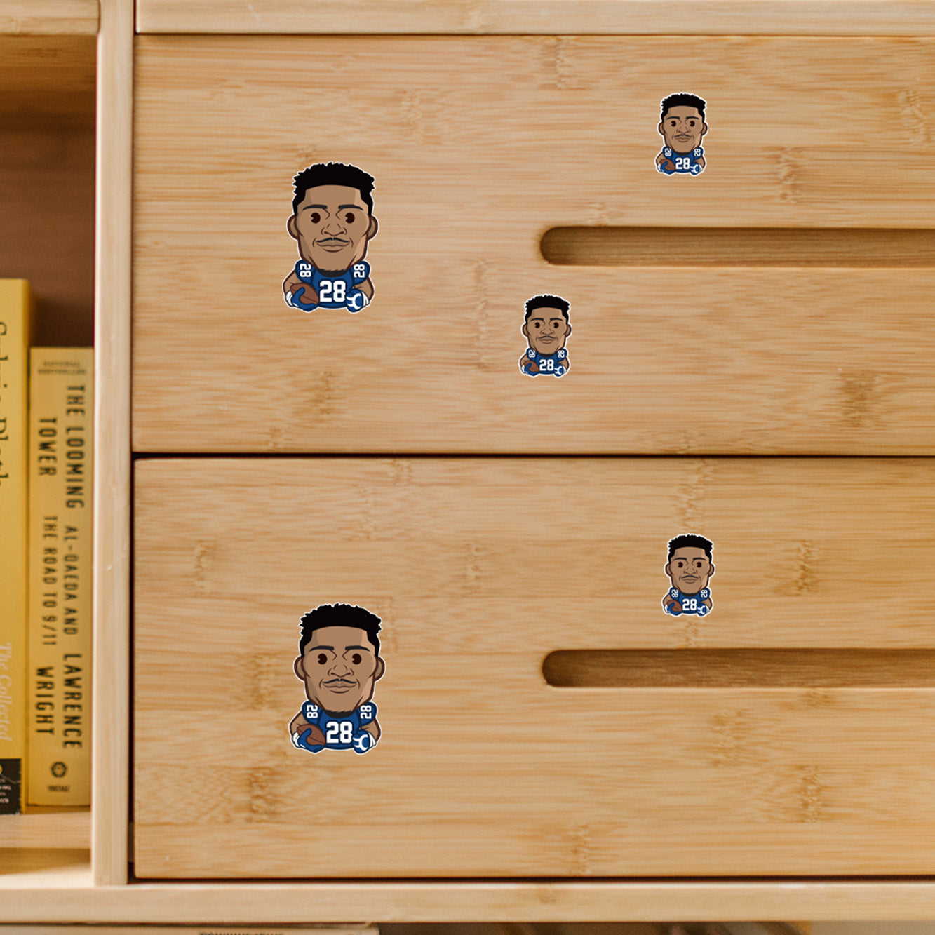 Jonathan Taylor - 5 Emoji Minis (Mixed Sizes) - Official NFLPA - Indianapolis Colts - Reusable Vinyl Decals