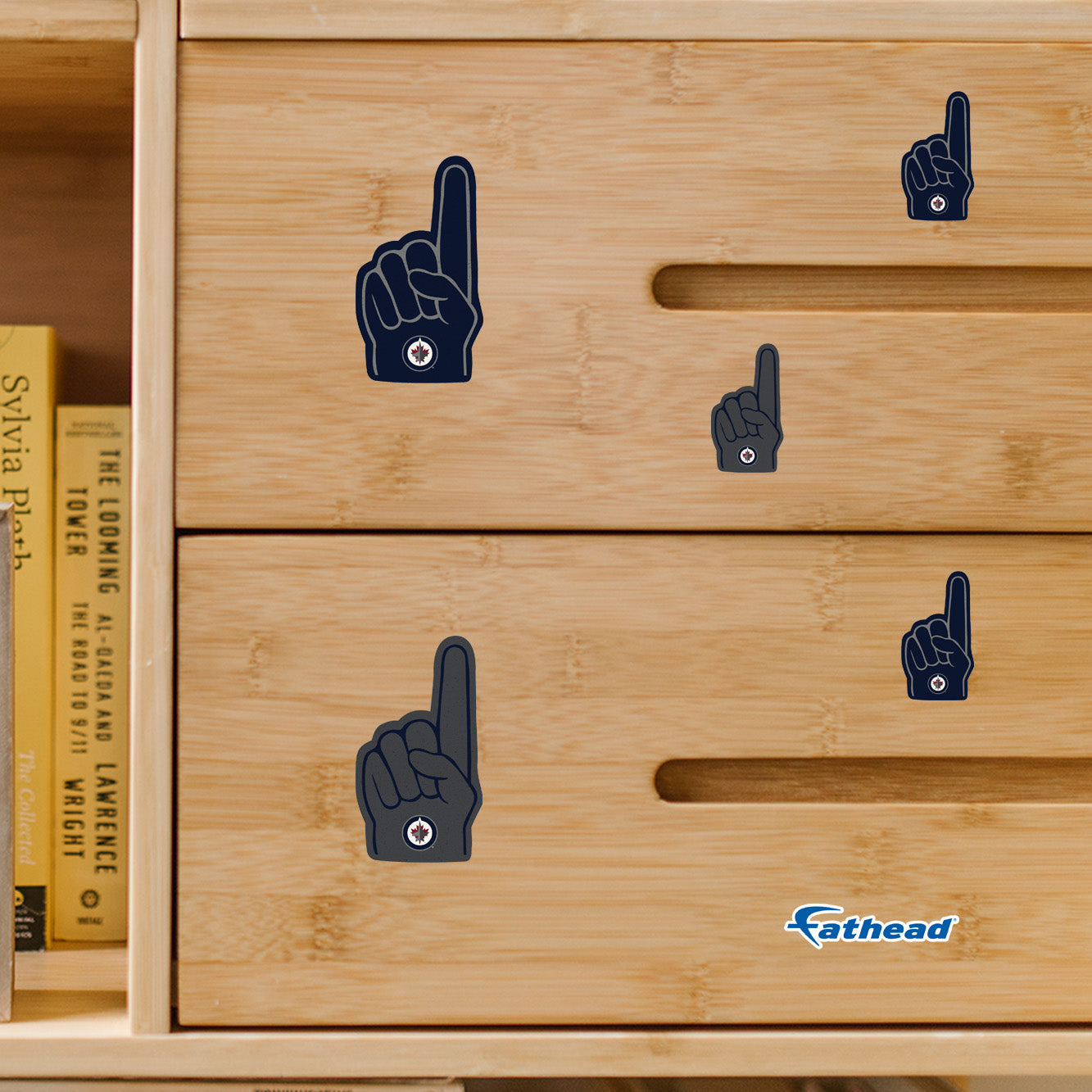 Winnipeg Jets - 4 Foam Finger Minis (Mixed Sizes) - Official NHL - Reusable Vinyl Decals
